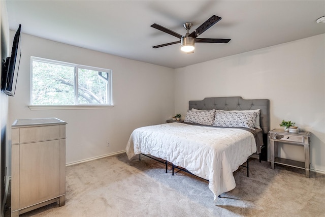 9707 Highland View Dr, Dallas, TX 75238 - bedroom with light carpet and a ceiling fan