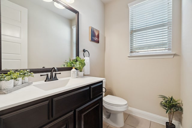 1256 Teton Dr, Burleson, TX 76028 - half bath featuring vanity and tile patterned floors