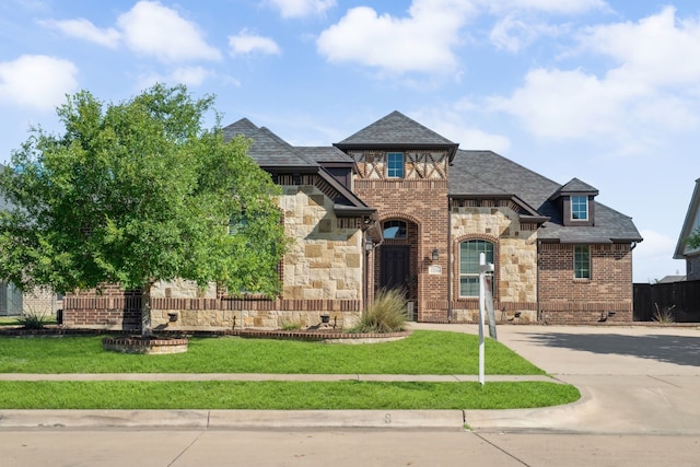 1256 Teton Dr, Burleson, TX 76028 - view of front facade with brick siding, stone siding, and driveway