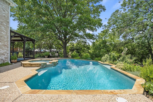 1045 Hillcrest Cir, Rockwall, TX 75087 - view of swimming pool with a pool with connected hot tub, a gazebo, and a patio area