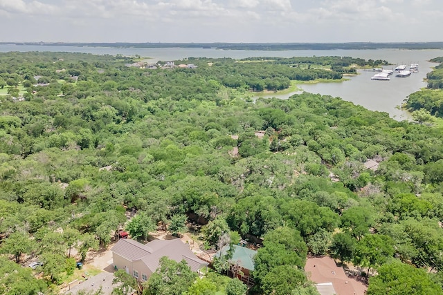 2057 Breezywood Dr, Flower Mound, TX 75022 - drone / aerial view of a large body of water and a heavily wooded area