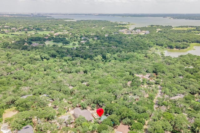 2057 Breezywood Dr, Flower Mound, TX 75022 - drone / aerial view of a large body of water and a heavily wooded area