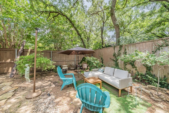 2057 Breezywood Dr, Flower Mound, TX 75022 - fenced backyard featuring outdoor lounge area
