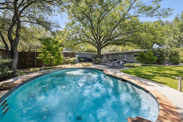 10832 Cinderella Ln, Dallas, TX 75229 - view of swimming pool featuring a patio and a fenced backyard