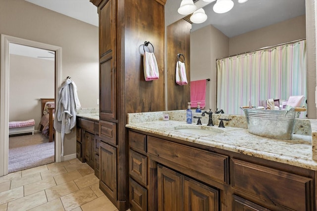 12780 Cartwright Trl, Ponder, TX 76259 - bathroom featuring vanity and tile patterned floors