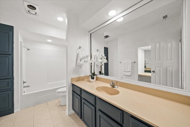 9206 Flickering Shadow Dr, Dallas, TX 75243 - full bath with vanity, washtub / shower combination, tile patterned flooring, and recessed lighting