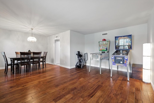 4201 Blackwillow Dr, Mesquite, TX 75150 - dining area with a chandelier and wood finished floors