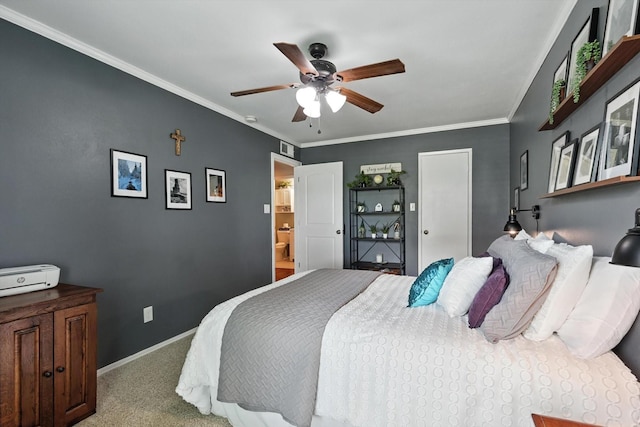 4201 Blackwillow Dr, Mesquite, TX 75150 - carpeted bedroom with a ceiling fan and ornamental molding