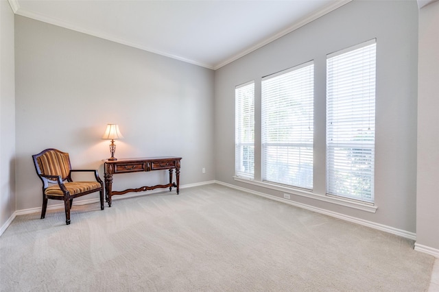 214 Chisholm Trl, Argyle, TX 76226 - living area featuring ornamental molding and light colored carpet