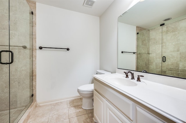 8540 Canyon Xing, Lantana, TX 76226 - bathroom featuring vanity, a stall shower, and tile patterned flooring