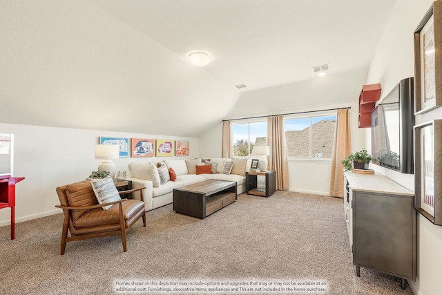155 Wild Oak Gln, Lavon, TX 75166 - living area with lofted ceiling and light carpet