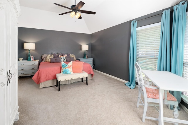 7716 Glenwood Springs Ln, Mckinney, TX 75070 - bedroom featuring lofted ceiling, carpet, and ceiling fan