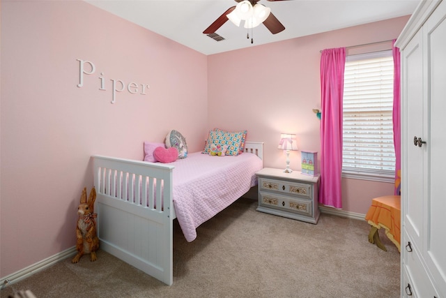7716 Glenwood Springs Ln, Mckinney, TX 75070 - carpeted bedroom featuring baseboards and a ceiling fan