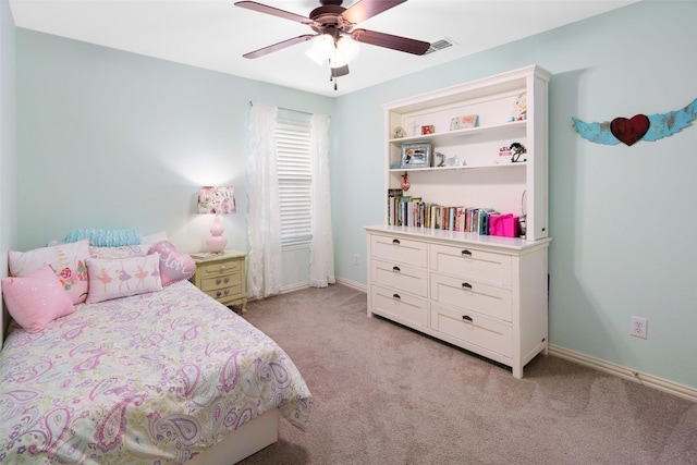 7716 Glenwood Springs Ln, Mckinney, TX 75070 - bedroom with light carpet and a ceiling fan
