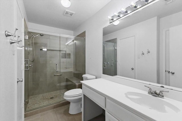 5521 Alta Verde Cir, Arlington, TX 76017 - full bath with vanity, a stall shower, and tile patterned floors