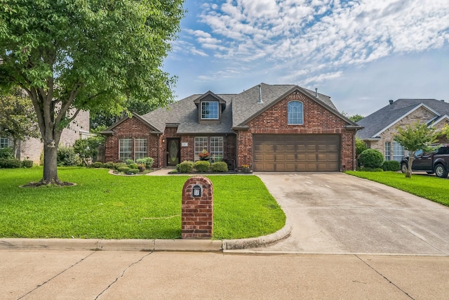 17 Zachary Ct, Mansfield, TX 76063 - traditional-style house featuring brick siding, concrete driveway, a front yard, and an attached garage