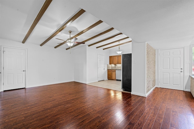 7005 Culver Ave, Fort Worth, TX 76116 - unfurnished living room with a ceiling fan and light wood-style floors