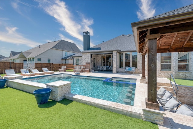 3208 Twin Eagles Dr, Celina, TX 75009 - view of swimming pool with a patio area and a pool with connected hot tub