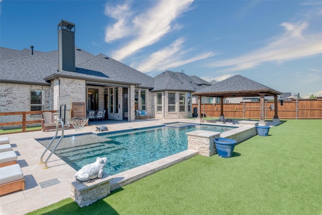 3208 Twin Eagles Dr, Celina, TX 75009 - view of pool with a gazebo, a patio, and a fenced backyard
