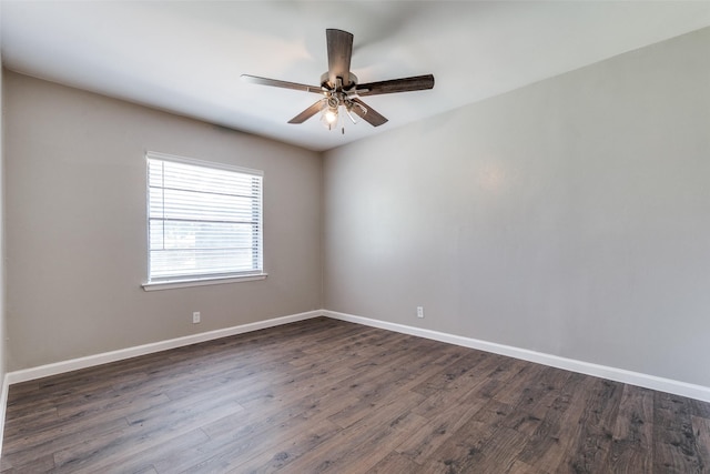 2406 Globe Ave, Dallas, TX 75228 - spare room featuring a ceiling fan and dark wood-style flooring