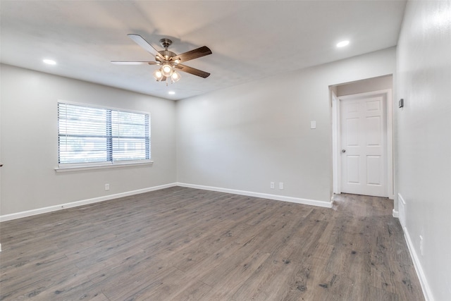 2406 Globe Ave, Dallas, TX 75228 - spare room with ceiling fan, wood finished floors, and recessed lighting