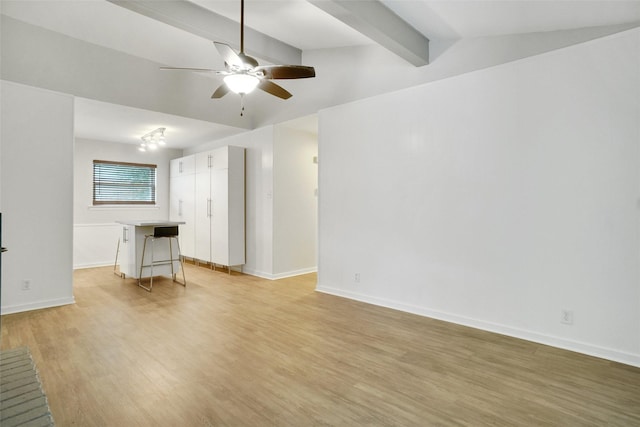108 Sunnyvale Ter, Hurst, TX 76053 - unfurnished living room with light wood-style floors and ceiling fan
