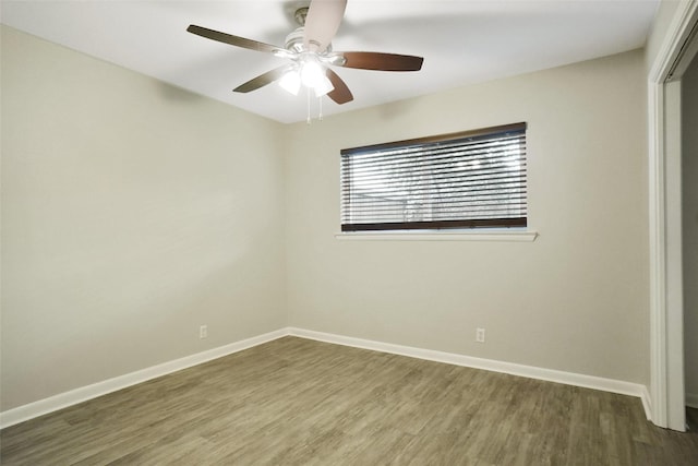 108 Sunnyvale Ter, Hurst, TX 76053 - unfurnished room with wood finished floors and a ceiling fan