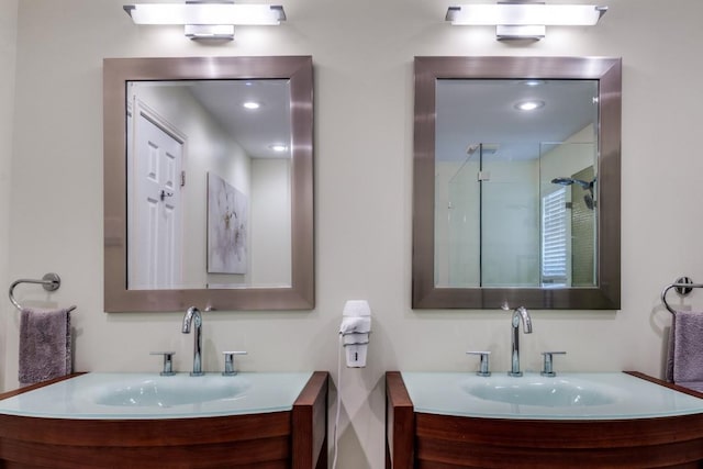 6211 White Rose Trl, Dallas, TX 75248 - bathroom featuring a shower stall and vanity