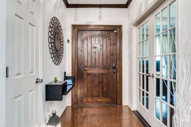 6211 White Rose Trl, Dallas, TX 75248 - foyer with ornamental molding and french doors