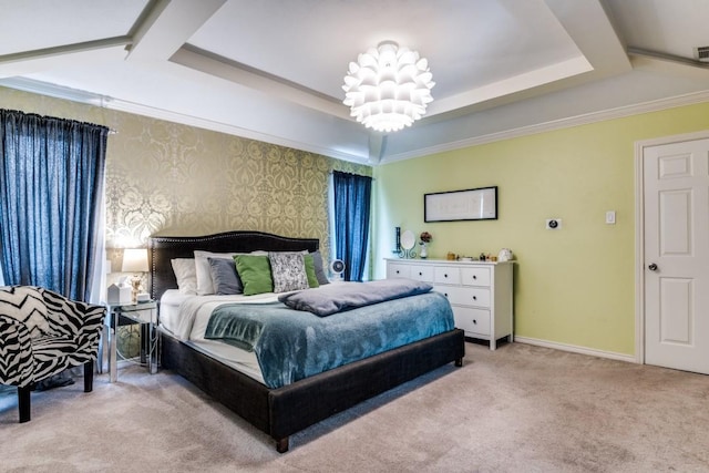6211 White Rose Trl, Dallas, TX 75248 - bedroom with carpet floors and a chandelier