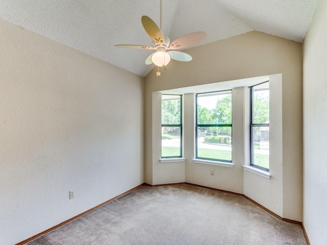 10200 Pack Saddle Ct, Fort Worth, TX 76108 - unfurnished room featuring healthy amount of natural light, vaulted ceiling, carpet, and ceiling fan