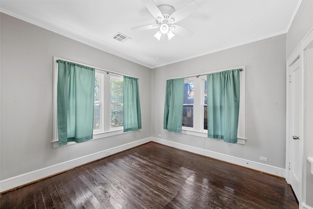 2700 Ethel Ave, Waco, TX 76707 - unfurnished room featuring wood finished floors, crown molding, and a ceiling fan