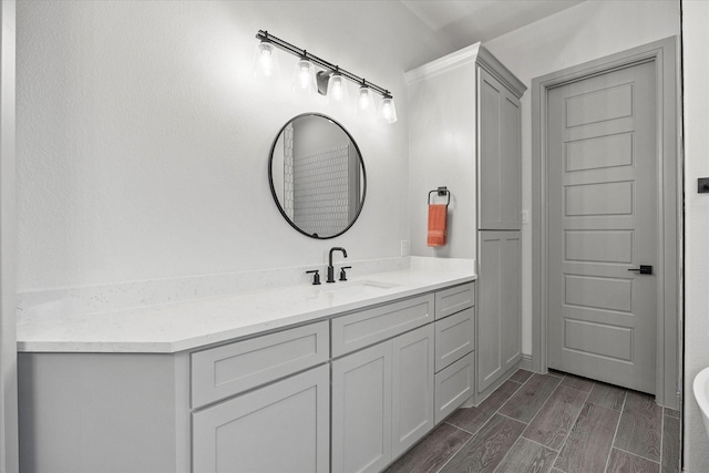 1005 Sinopa St, Caddo Mills, TX 75135 - bathroom featuring vanity and wood tiled floors