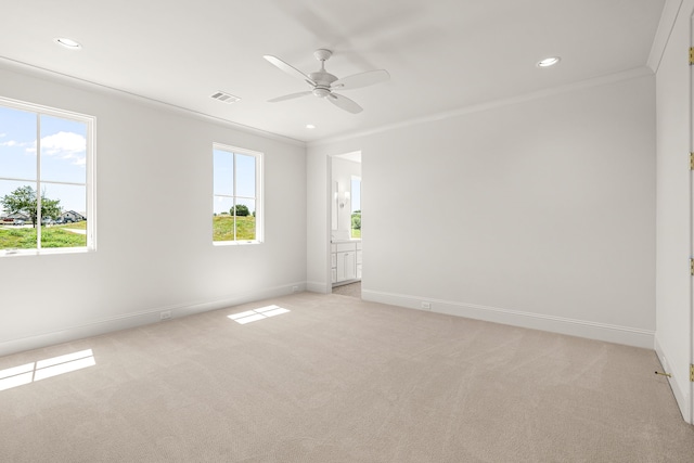 4532 Terroir Dr, Fort Worth, TX 76126 - spare room with light colored carpet, ceiling fan, and recessed lighting