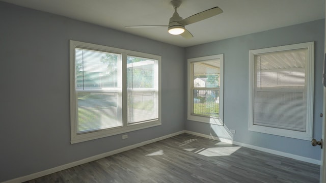 1619 Baylor Ave, Waco, TX 76706 - spare room with healthy amount of natural light, ceiling fan, and wood finished floors