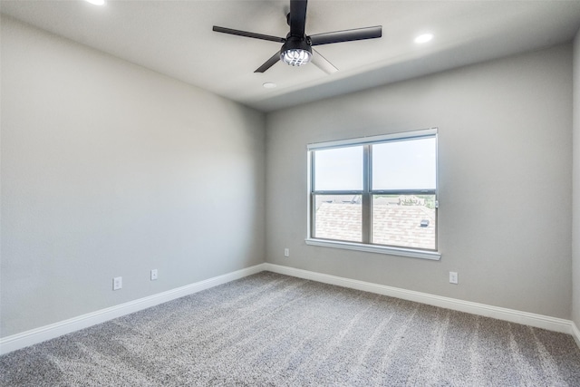 6105 Horsetail Dr, Mckinney, TX 75071 - spare room with carpet flooring, recessed lighting, and a ceiling fan