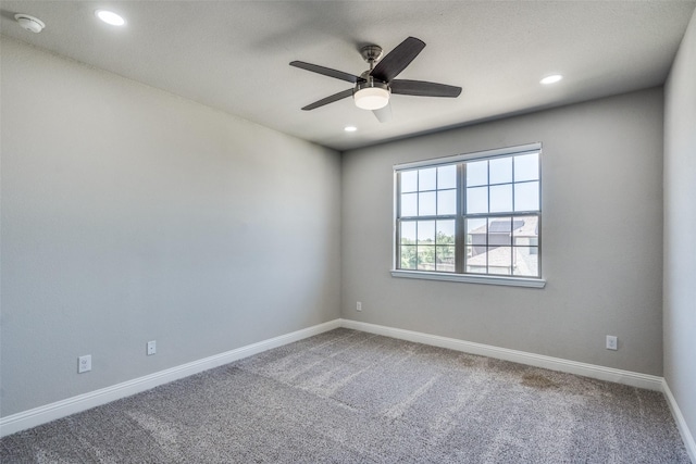 6105 Horsetail Dr, Mckinney, TX 75071 - carpeted spare room with ceiling fan, recessed lighting, and a smoke detector