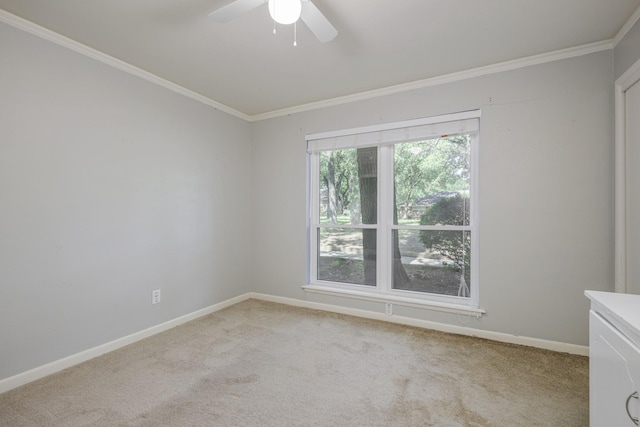 1203 Woodridge Cir, Euless, TX 76040 - empty room with light colored carpet, crown molding, and ceiling fan