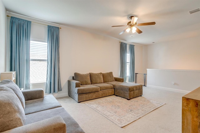 113 Observation Dr W, Aledo, TX 76008 - living room featuring light colored carpet and ceiling fan
