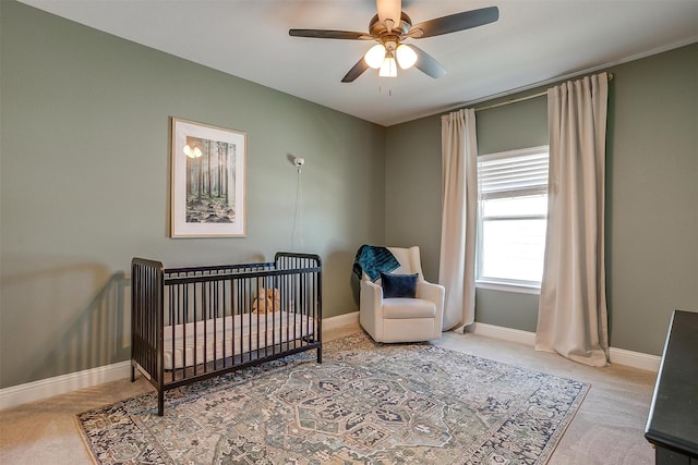 113 Observation Dr W, Aledo, TX 76008 - carpeted bedroom featuring a nursery area and a ceiling fan