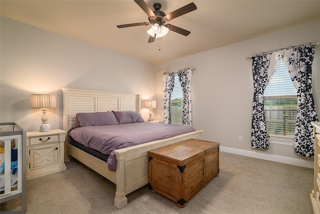 206 Berkshire Pl, Haughton, LA 71037 - bedroom with light colored carpet and ceiling fan