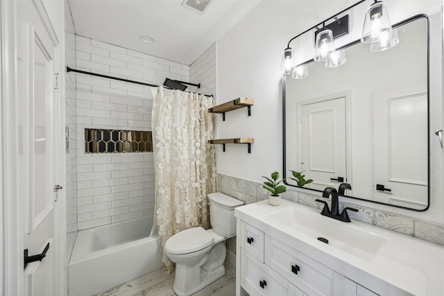 1030 Double B Trl, Prosper, TX 75078 - bathroom with vanity, shower / bath combo with shower curtain, tile walls, marble look tile flooring, and wainscoting
