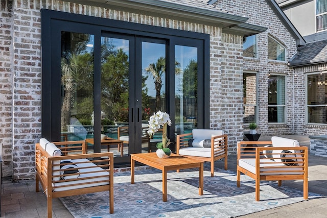 1030 Double B Trl, Prosper, TX 75078 - view of patio / terrace featuring an outdoor living space and french doors