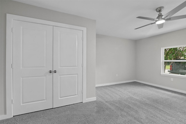 4118 Princeton Dr, Garland, TX 75042 - unfurnished bedroom featuring carpet flooring, a closet, and a ceiling fan