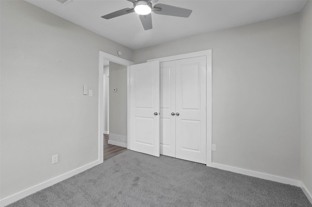 4118 Princeton Dr, Garland, TX 75042 - unfurnished bedroom featuring carpet flooring, a closet, and ceiling fan