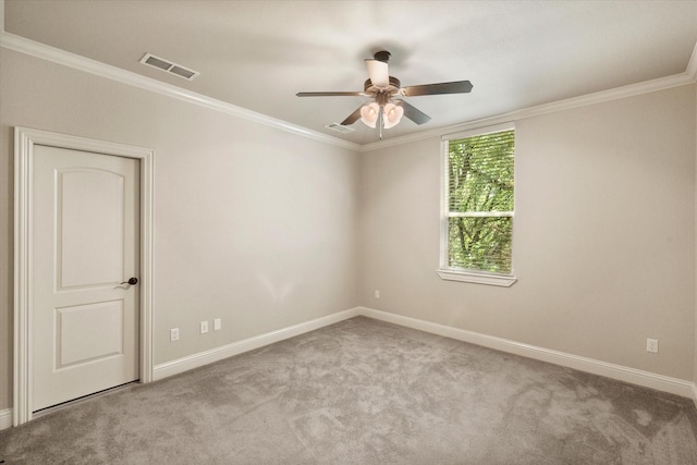 1911 Saddlehorn Ln, Mansfield, TX 76063 - carpeted spare room with a ceiling fan and ornamental molding