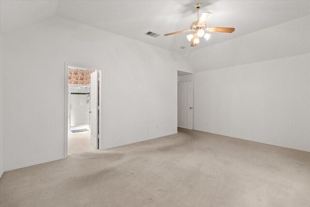 1100 Bellingham Pl, Arlington, TX 76001 - unfurnished room with vaulted ceiling, light carpet, and ceiling fan