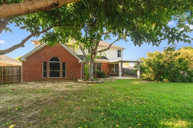 1100 Bellingham Pl, Arlington, TX 76001 - rear view of property with a patio area, a fenced backyard, and brick siding