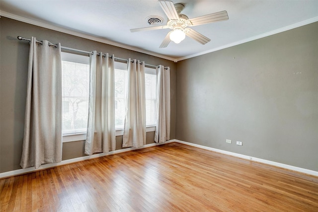 2012 Carleton Ave, Fort Worth, TX 76107 - empty room featuring wood finished floors, crown molding, and a ceiling fan