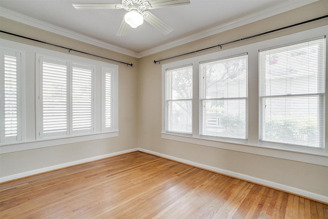 2012 Carleton Ave, Fort Worth, TX 76107 - unfurnished room featuring light wood-type flooring, ornamental molding, and ceiling fan